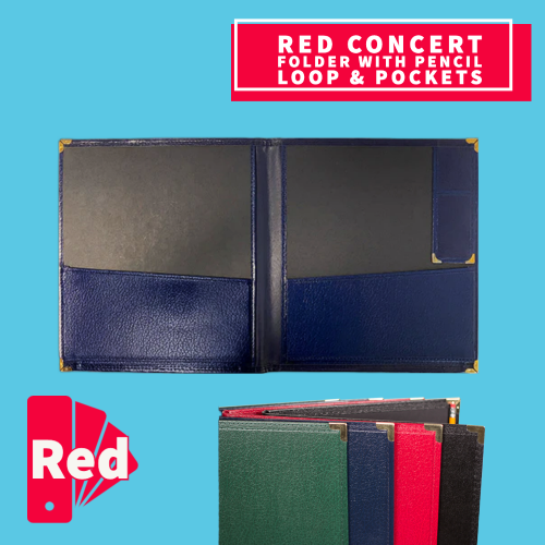 Red Concert Folder with Pencil Loop & Storage Pockets (30.4cm x 35.5cm)