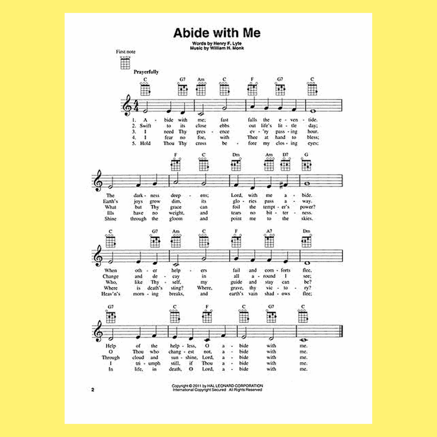 Hymn Favorites For Ukulele Book