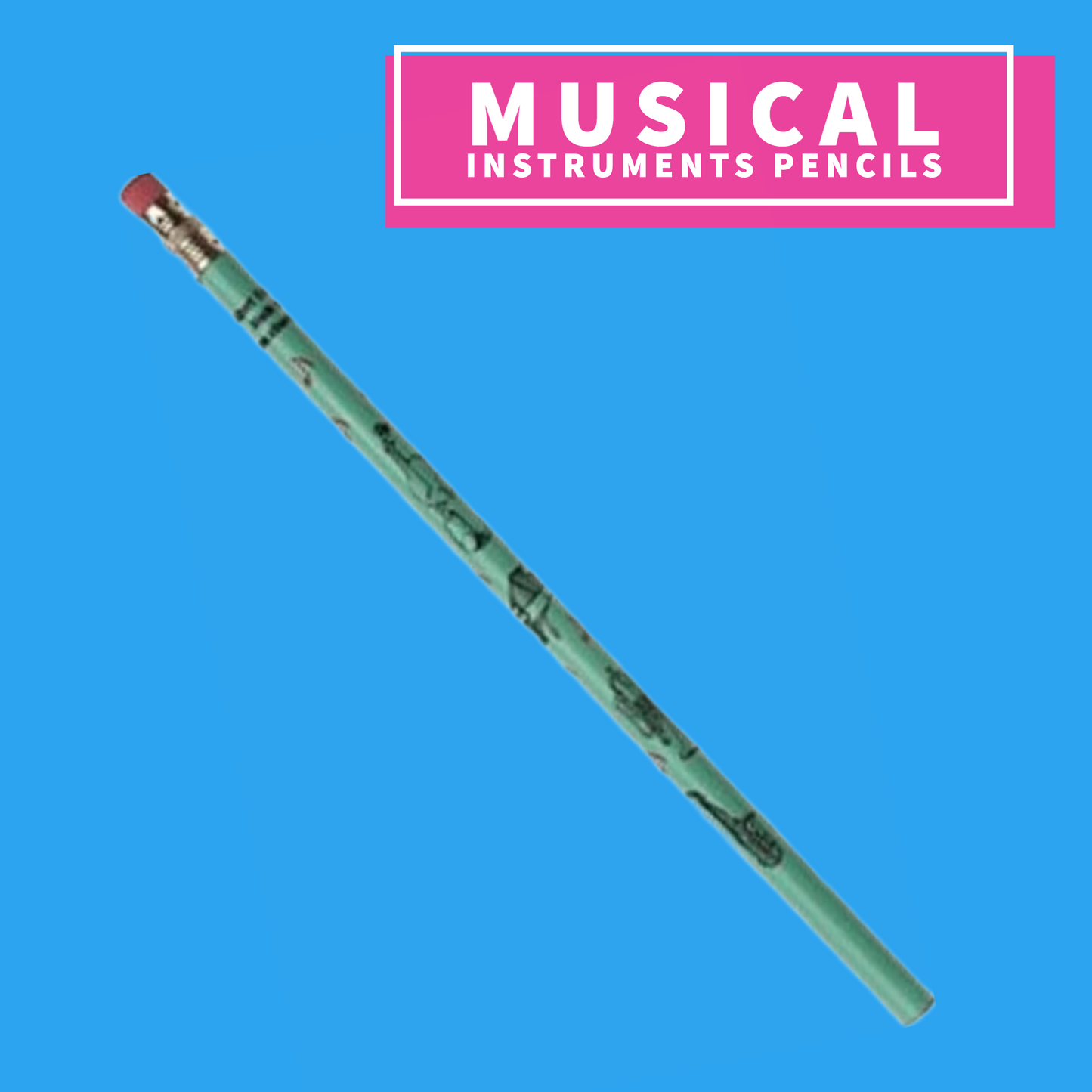 Instrument Themed Pencils - Assorted Colours