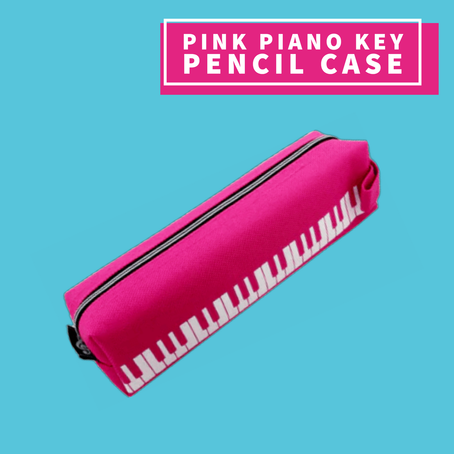 Pink Piano Keys Pencil Case