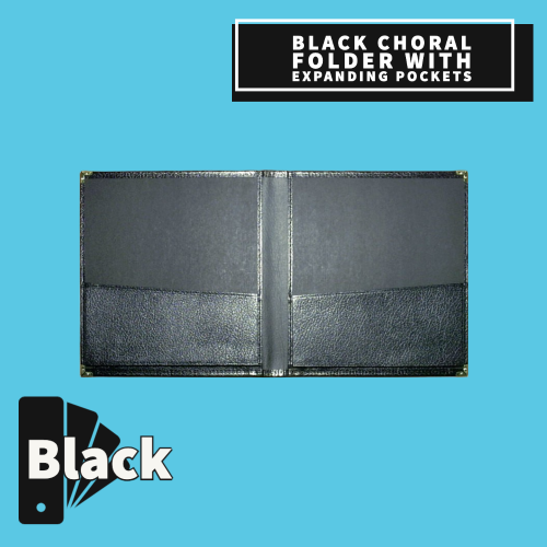 Black Standard Choral Folder with Expanding Pockets (22.8cm x 30.4cm)