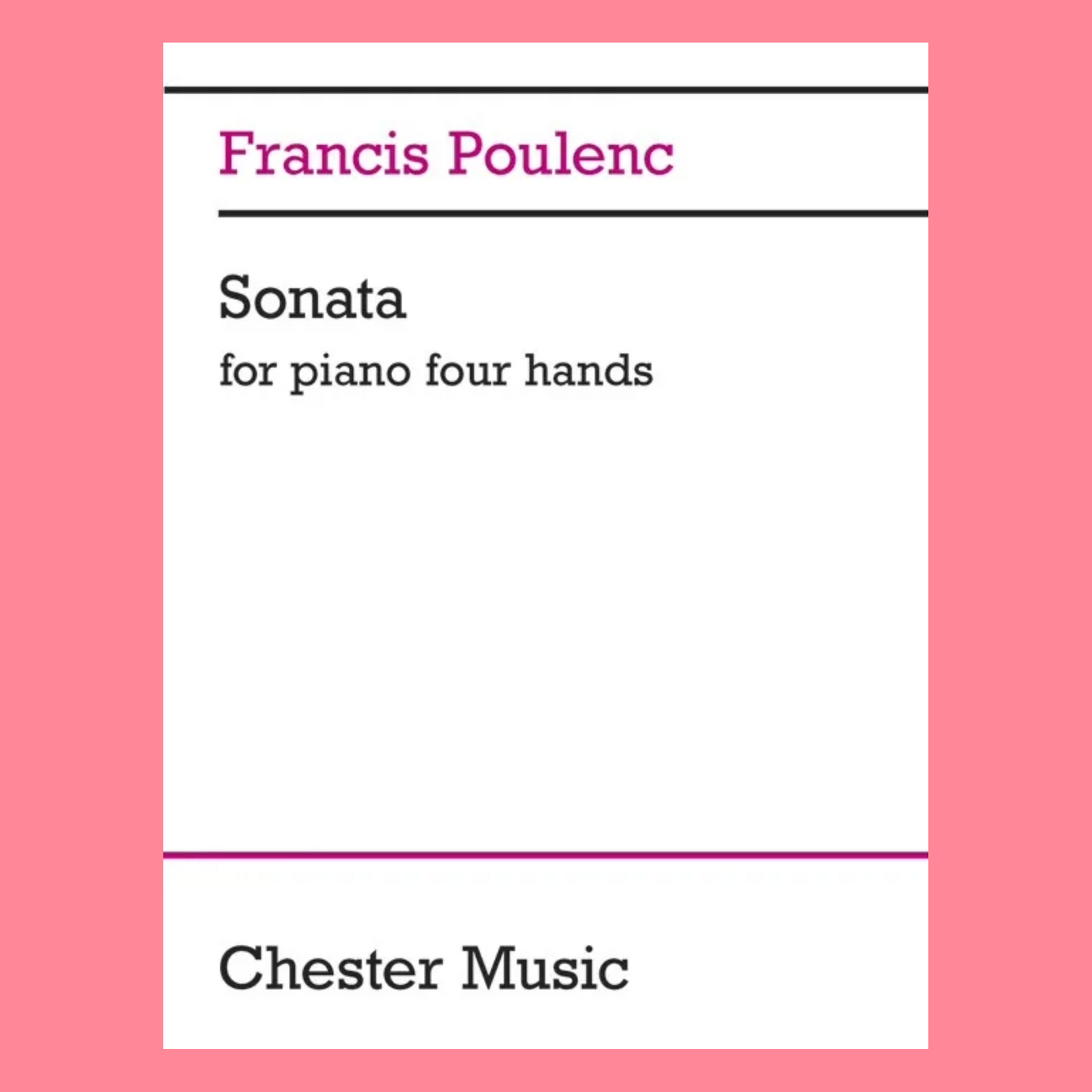 Francis Poulenc - Sonata For 1 Piano 4 Hands Duet Book