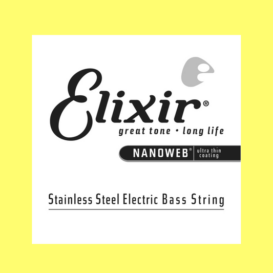 Elixir 13407 Nanoweb Stainless Steel Bass Guitar Single String - Gauge .105