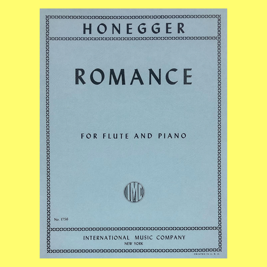 Arthur Honegger - Romance For Flute with Piano Accompaniment Book