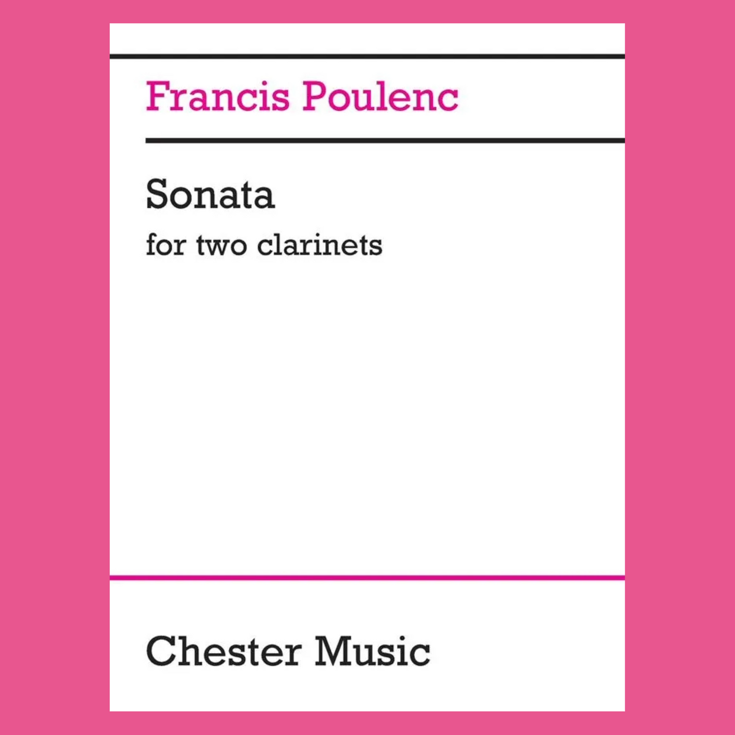 Francis Poulenc - Sonata For 2 Clarinets Duet Book