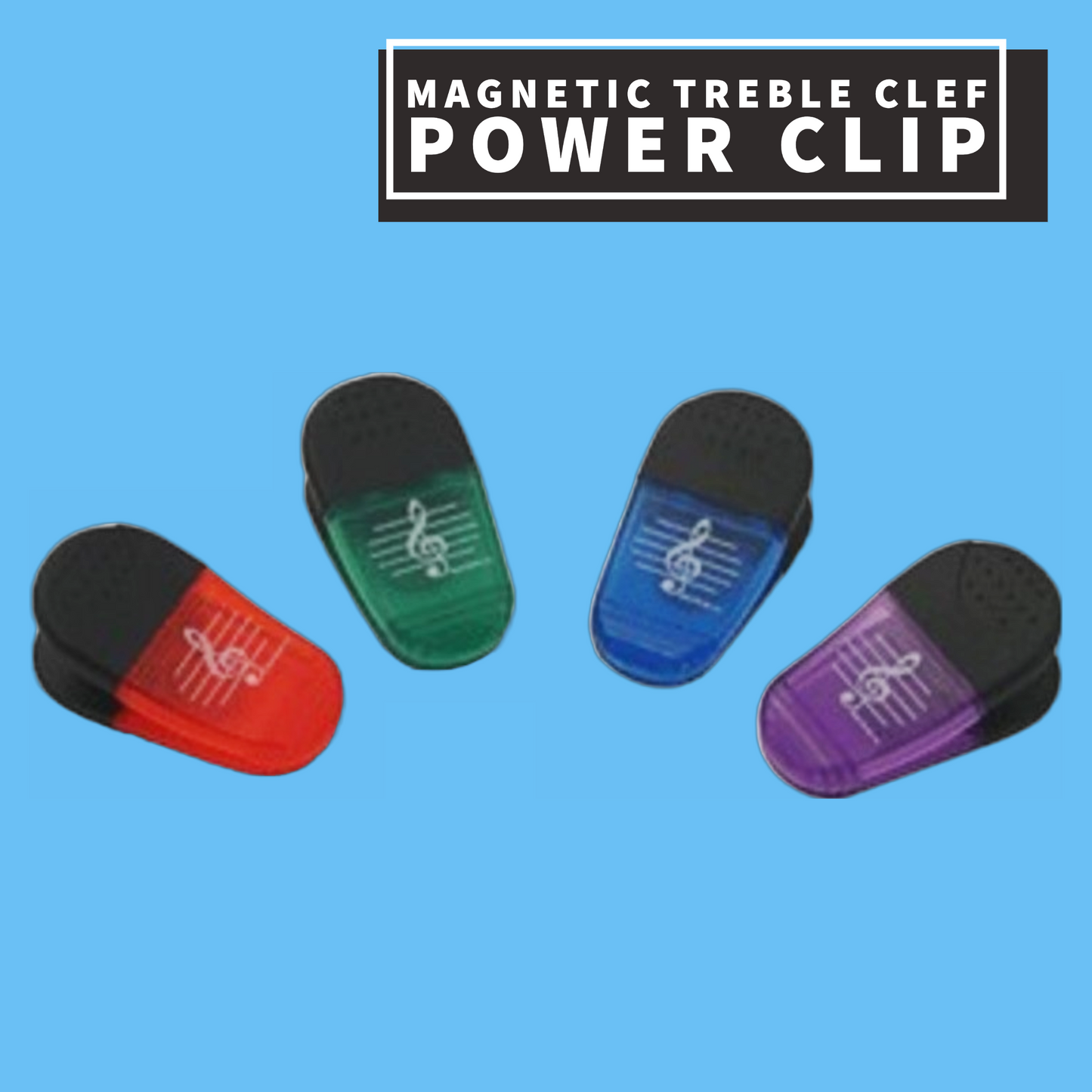 Magnetic Treble Clef Power Clip (Assorted Colours)