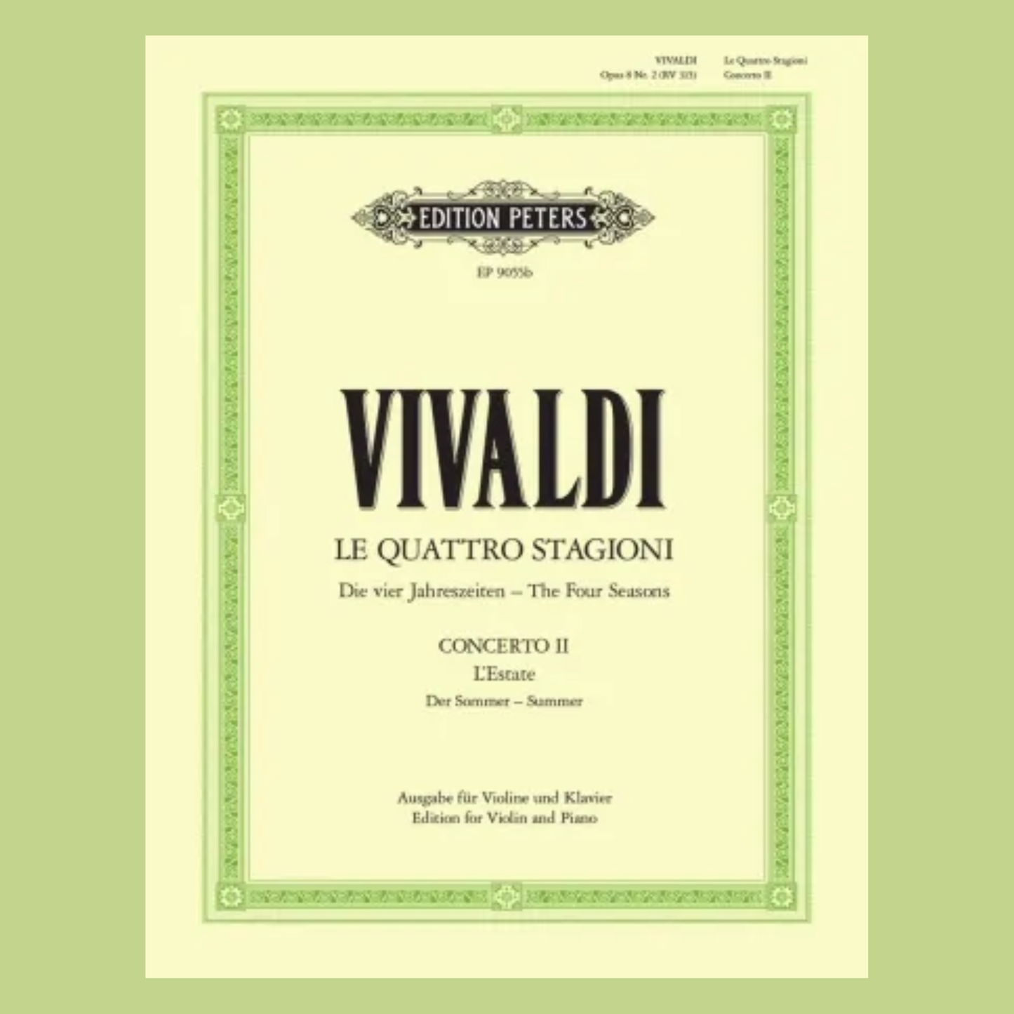 Vivaldi - 4 Seasons Summer Concerto G Min Op 8 No 2 Violin/P