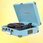 MBeat Woodstock II Sky Blue Retro Bluetooth (TX/RX) Turntable