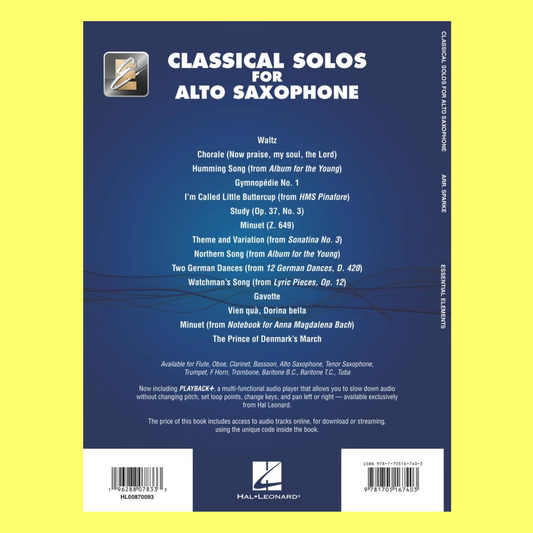 Classical Solos For Alto Saxophone Book/Olm