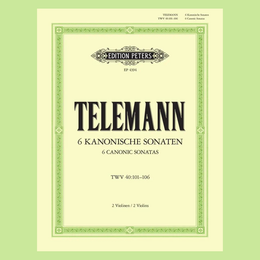 Georg Philipp Telemann - 6 Canonic Sonatas For 2 Violins or 2 Flutes Duet Book