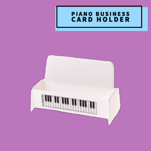 White Business Card Holder - Piano/Keyboard Design