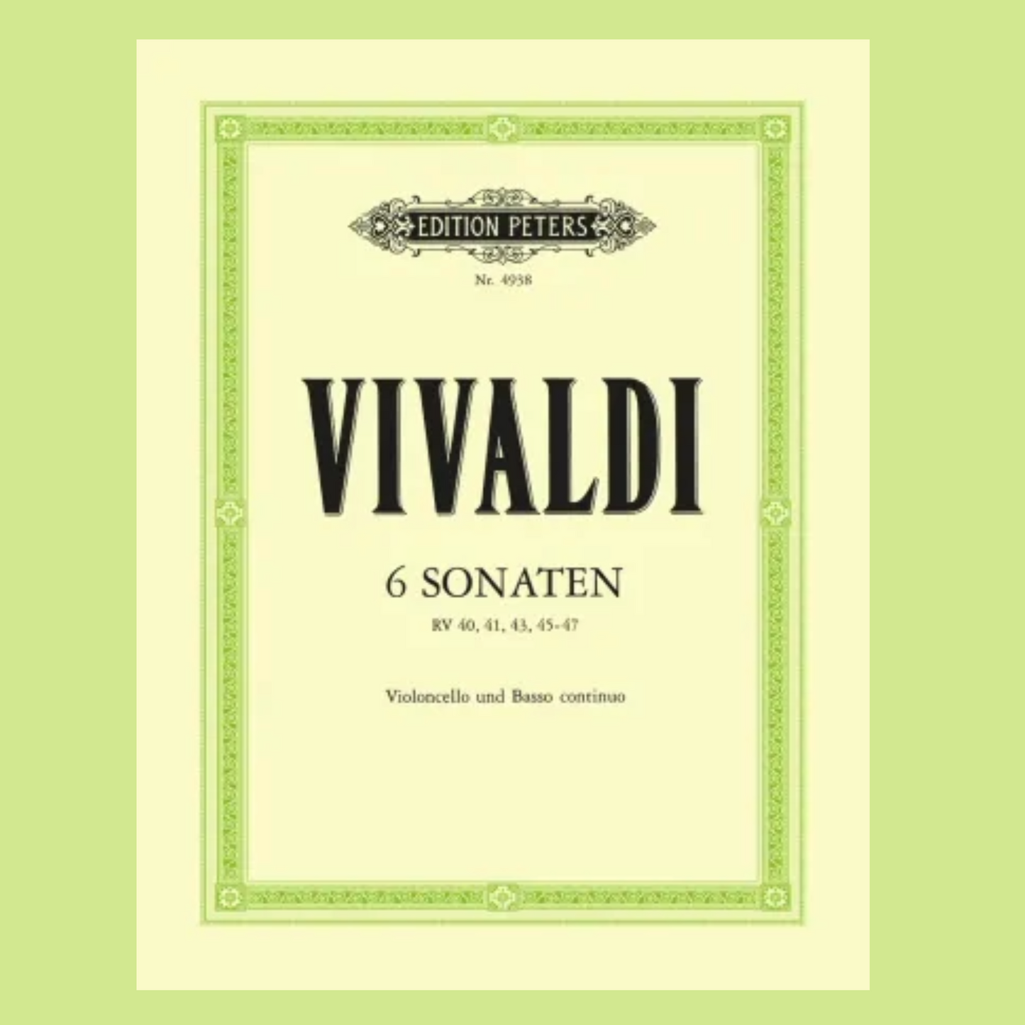 Vivaldi - 6 Sonatas For Cello with Piano Accompaniment Book