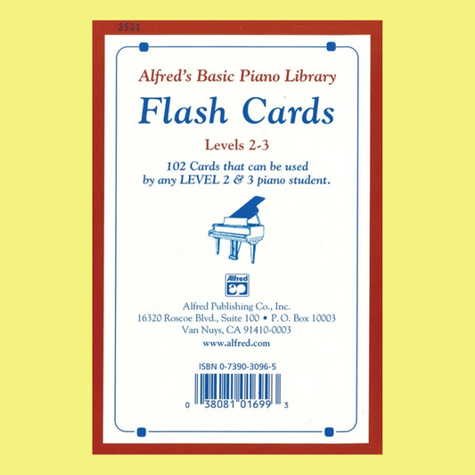 Alfred's Basic Piano Library - Flash Cards Level 2 & 3 (102 Cards)