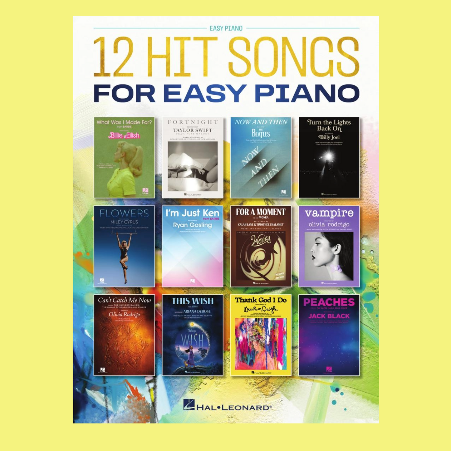 12 Hit Songs for Easy Piano Book