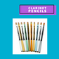 Clarinet Design Pencil in Assorted Colours