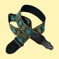 Franklin 2" Turquoise Retro Folk Weave Guitar Strap with Glove Leather End Tab