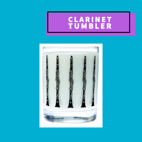 Clarinet Themed Tumbler Glass