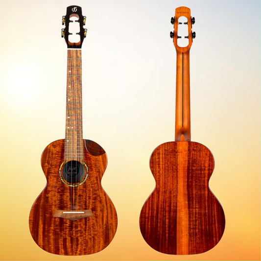 Flight Mustang All Solid Tenor Electro Acoustic Ukulele and Premium Padded Gig Bag