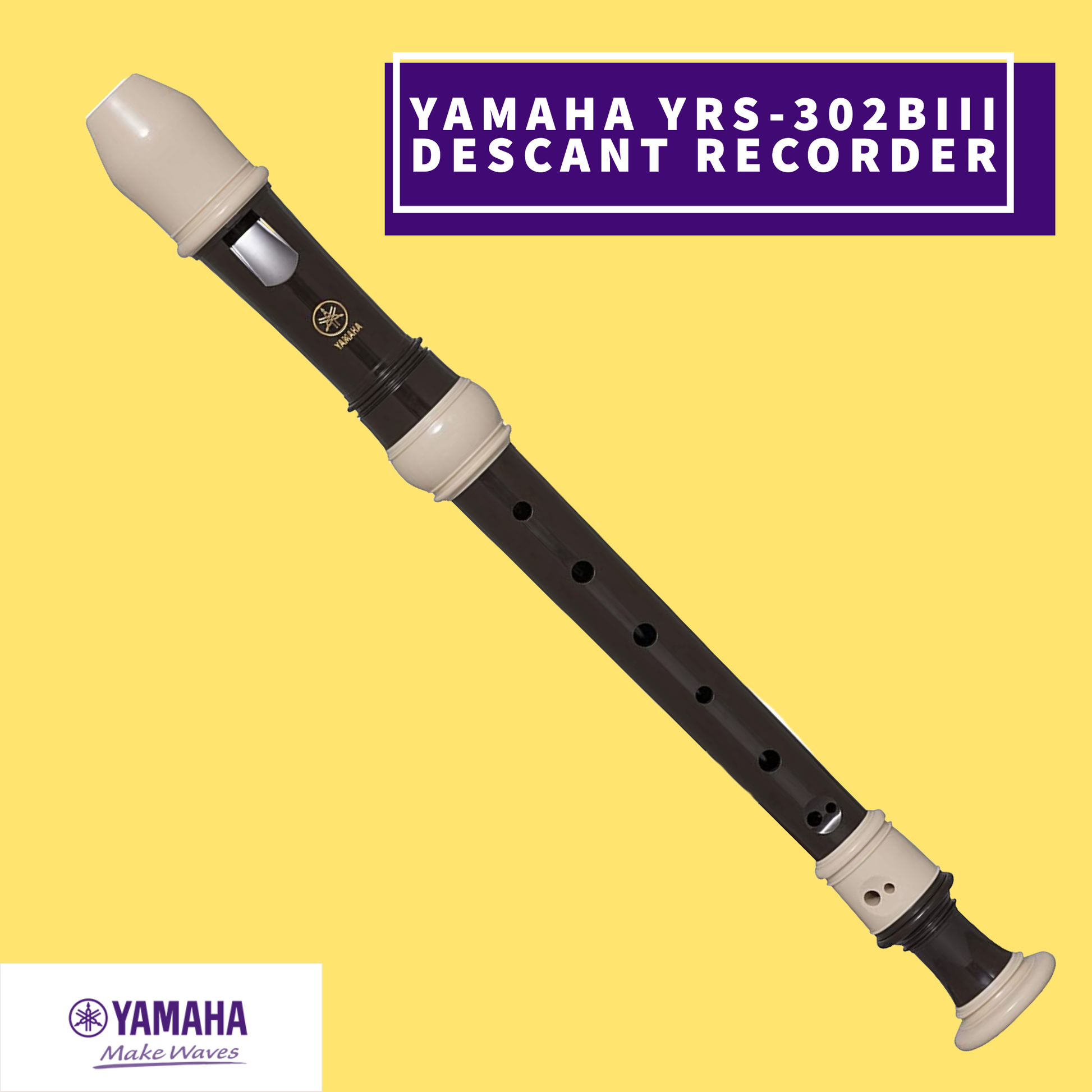 Yamaha YRS-302BIII Descant 3 Piece Abs Resin Recorder (Key of C)