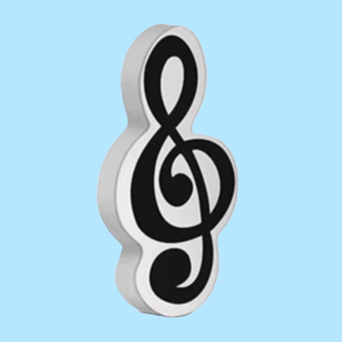 Mini Treble Clef Black and White Eraser 3 Pack (4.5cm x 2.5cm)