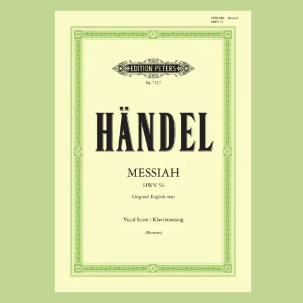 Handel - Messiah Vocal Score Urtext Book (English Edition)