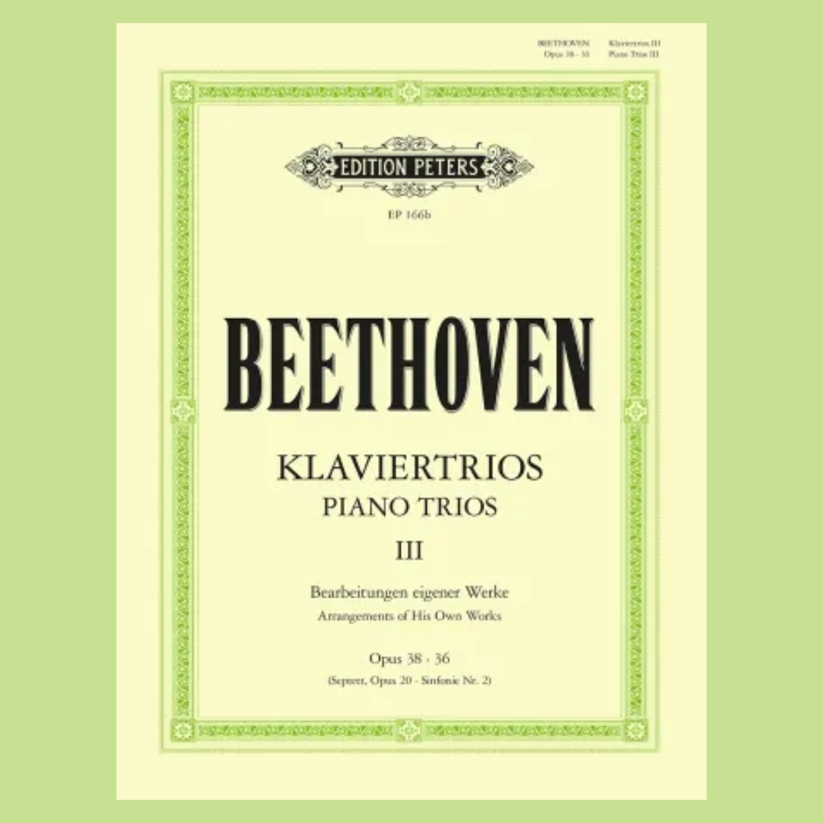 Beethoven - Trios for Violin (or Clarinet), Cello & Piano (Piano Trio) Book