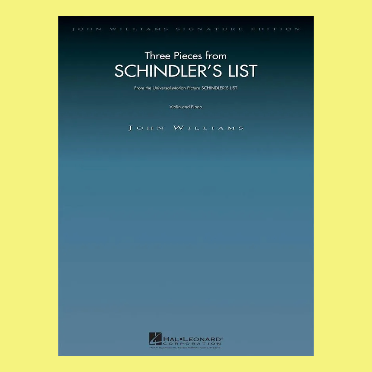 John Williams - 3 Pieces From Schindlers List Violin with Piano Accompaniment