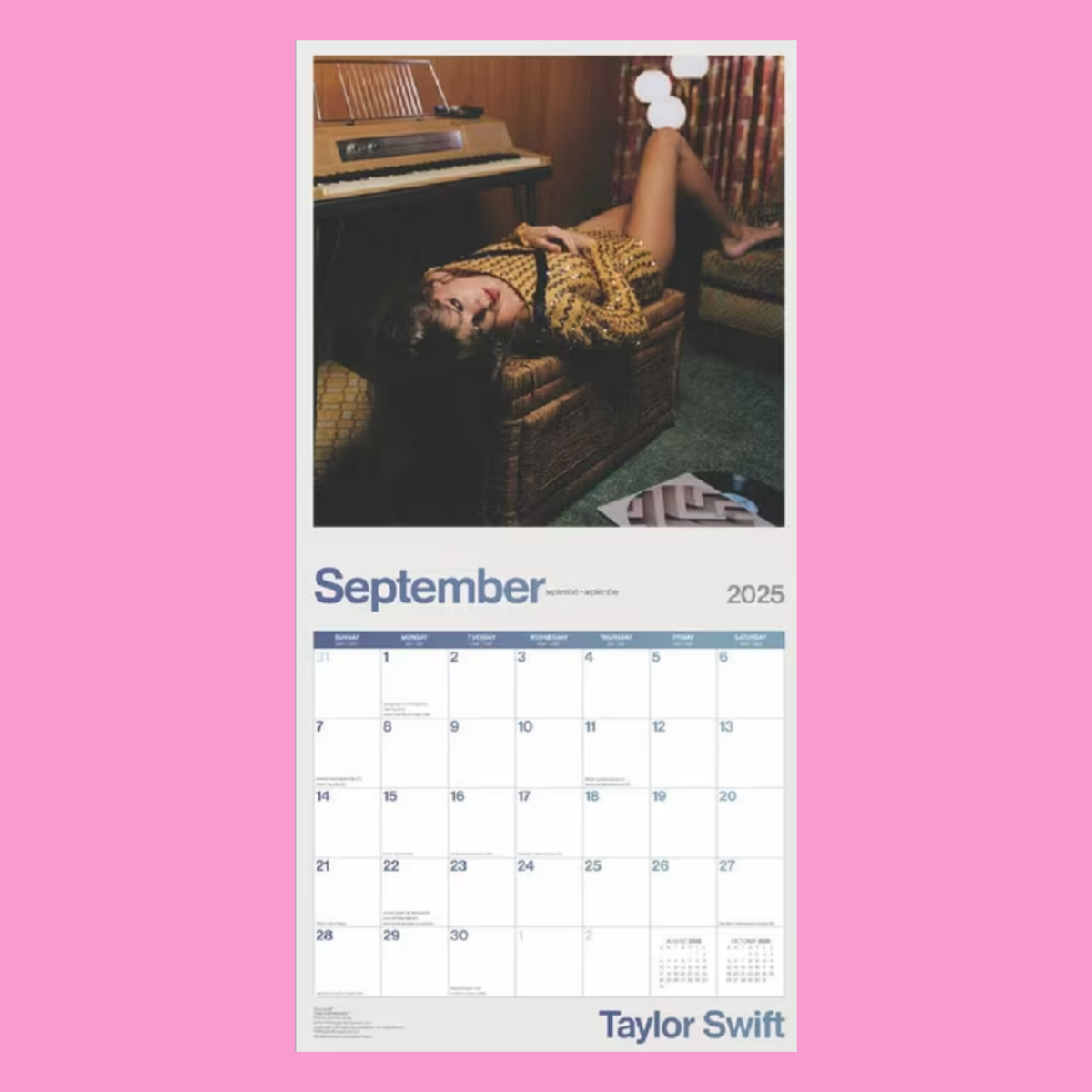 Taylor Swift 2025 Square Calendar