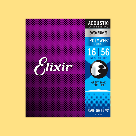 Elixir 11125 Acoustic Polyweb 80/20 Bronze Resonator 16-56