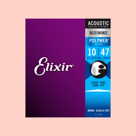 Elixir 11150 Acoustic Polyweb 80/20 Bronze Light 12-String 10-47