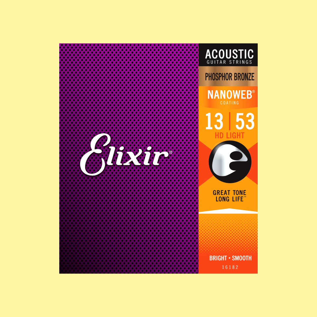 Elixir 16182 Acoustic Nanoweb Phosphor Bronze HD Light 13-53