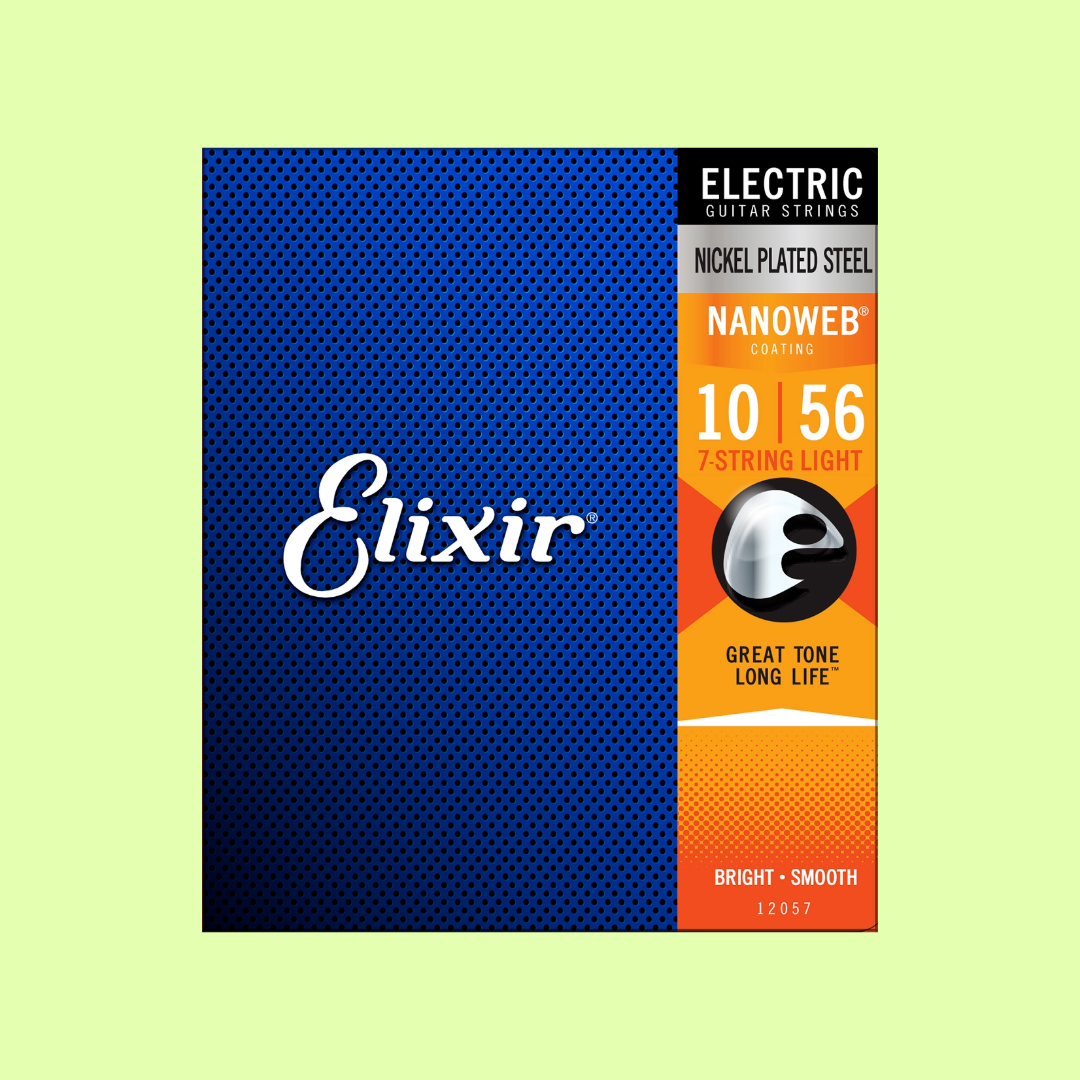 Elixir 12057 Electric Nanoweb Nickel 7-String Light 10-56