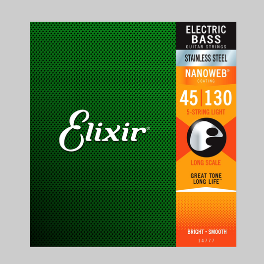 Elixir 14777 Nanoweb 5-String Bass Stainless Steel Light 45-130