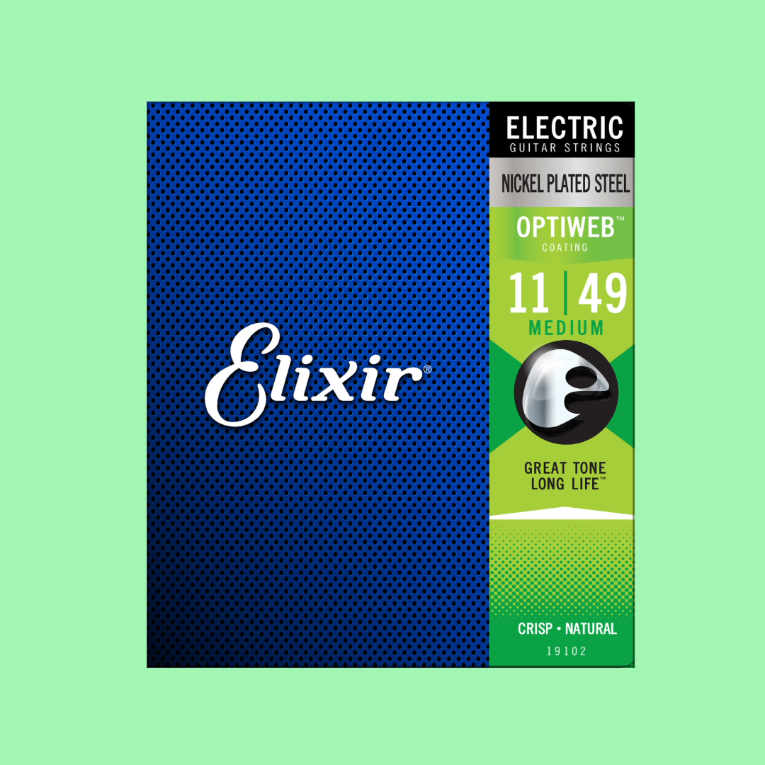 Elixir 19102 Optiweb Electric Guitar Nickel Medium 11-49 String Set