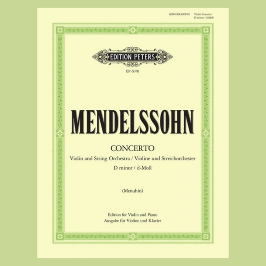 Mendelssohn - Concerto D Minor Violin with Piano Book