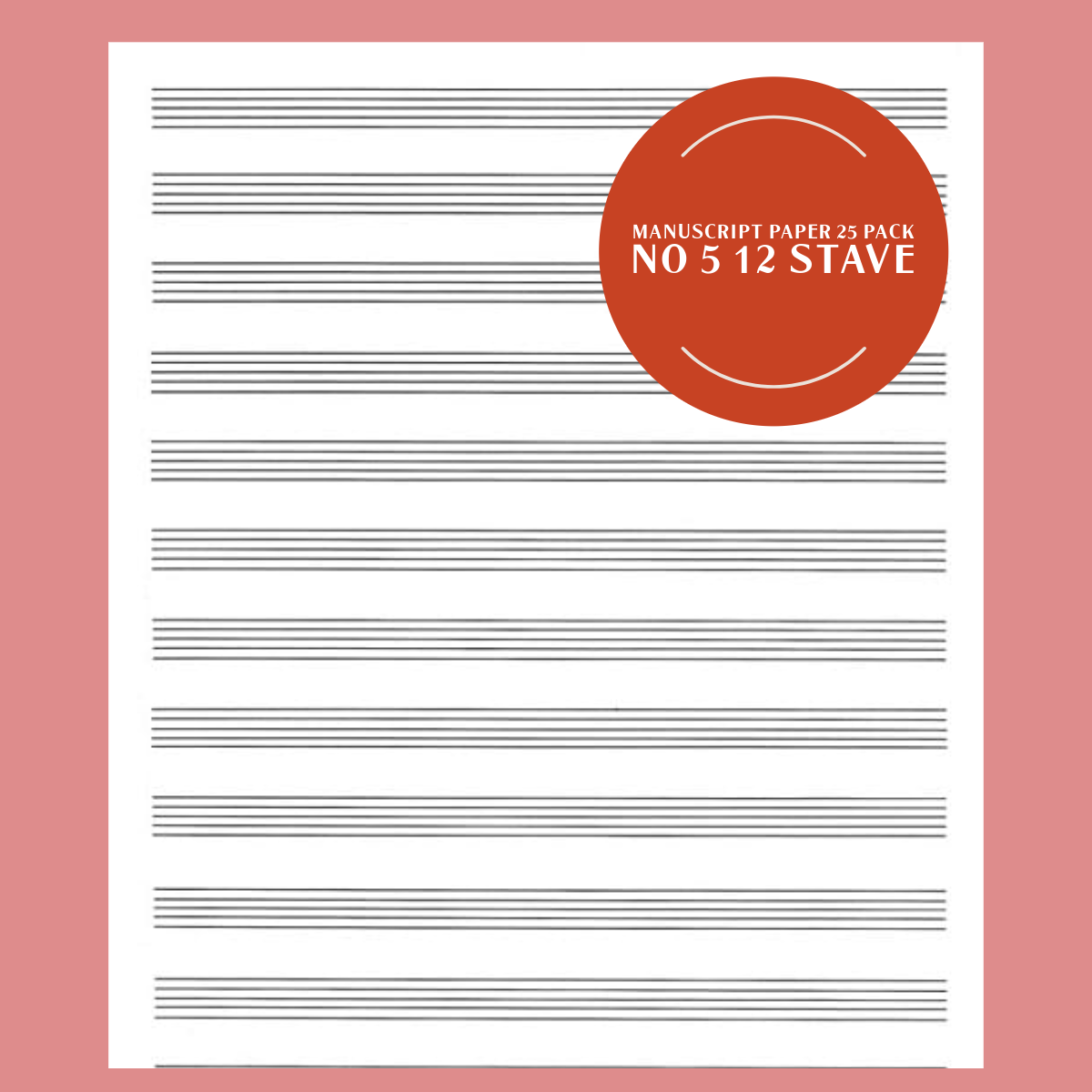 Manuscript Paper - 25 Pack (No 5 12 Stave)