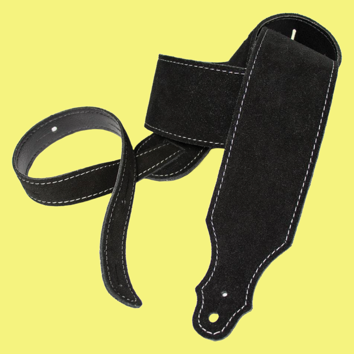 Franklin 2.5" Black Purist Suede Strap with Buck Backing