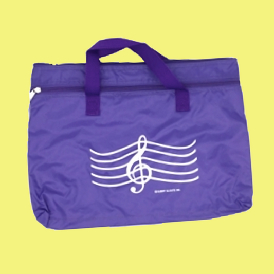 Double Zipper Music Portfolio - G Clef Design (Purple)