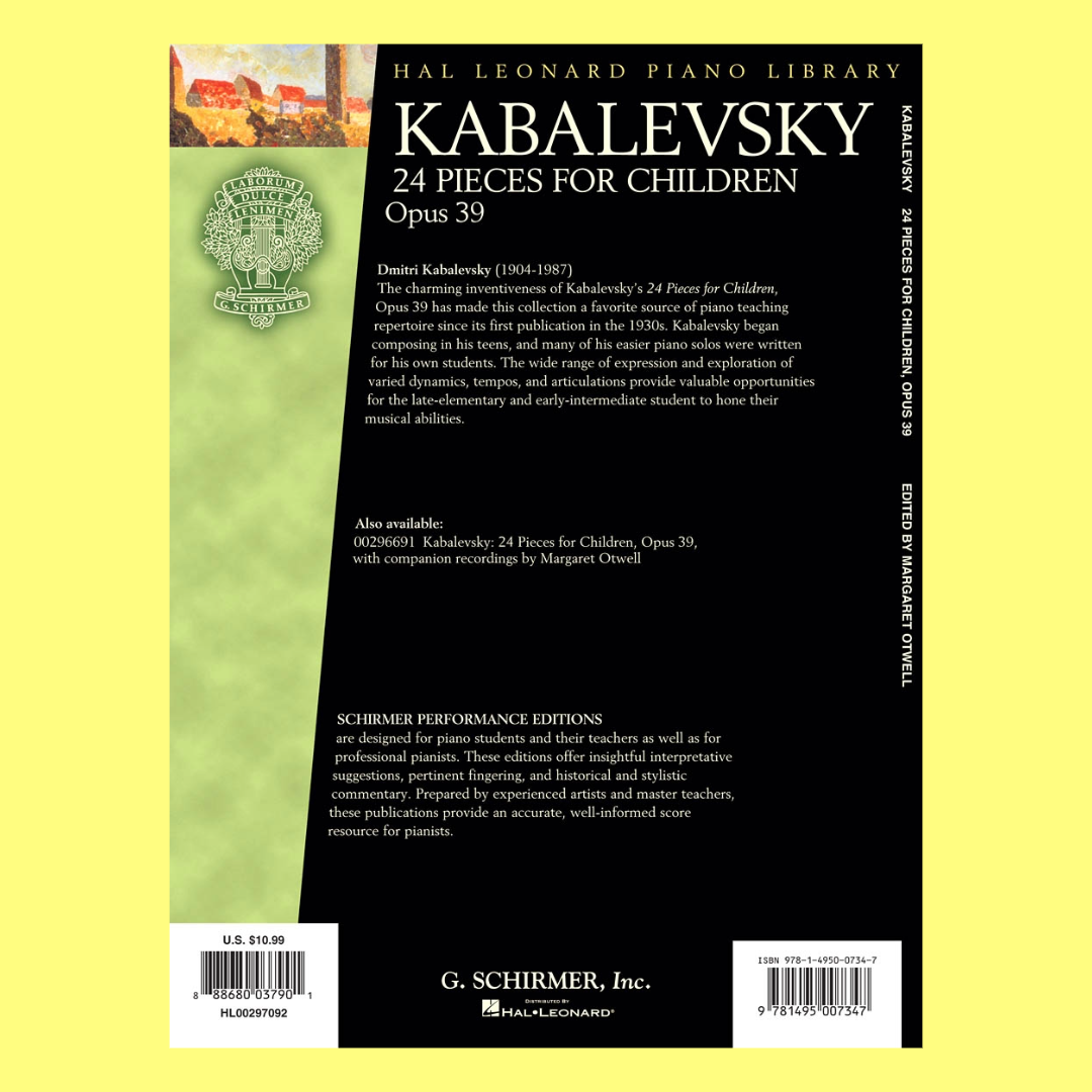 Kabalevsky - 24 Pieces For Children Op 39 Piano Book