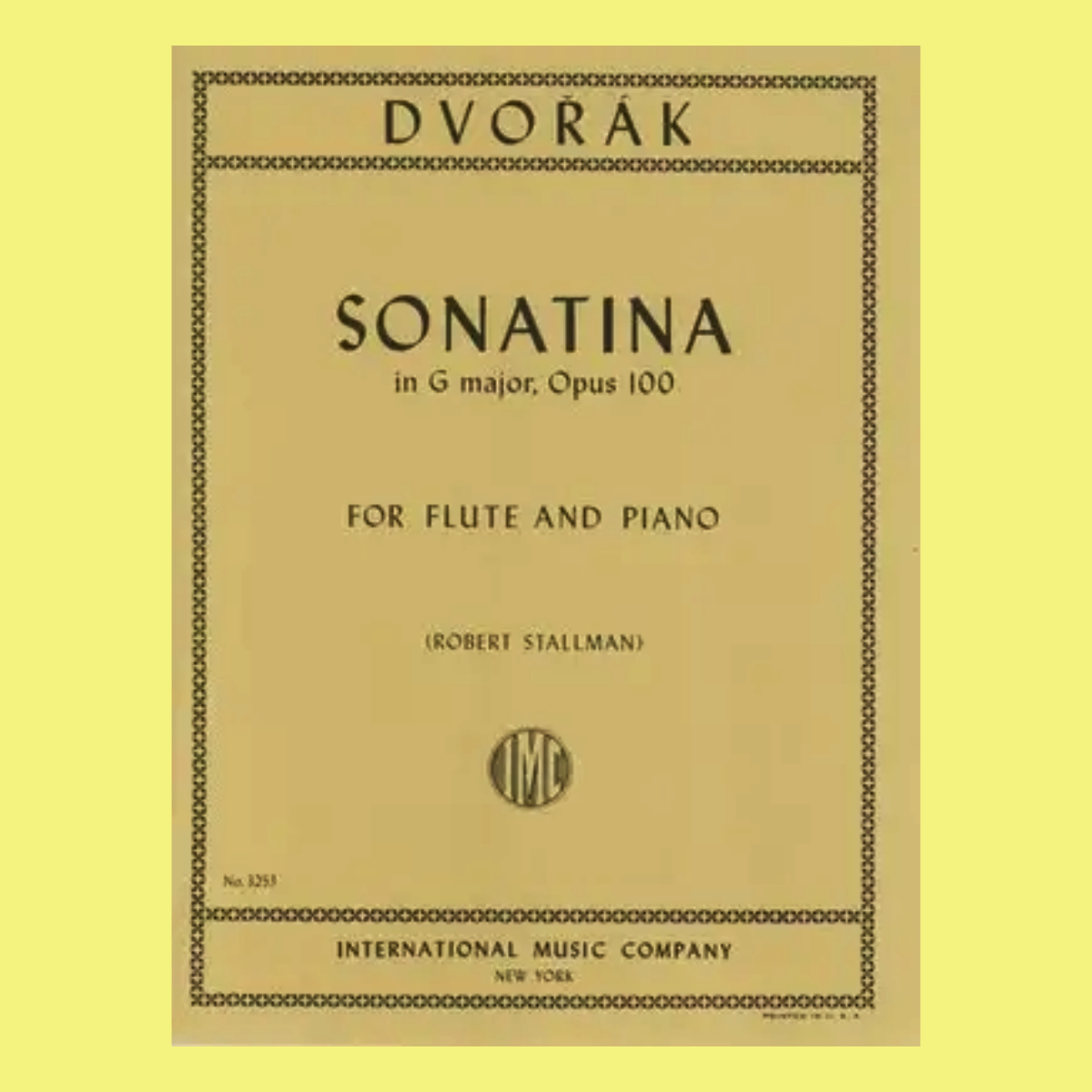 Antonin Dvorak - Sonatina G Op 100 Flute with Piano Accompaniment Book