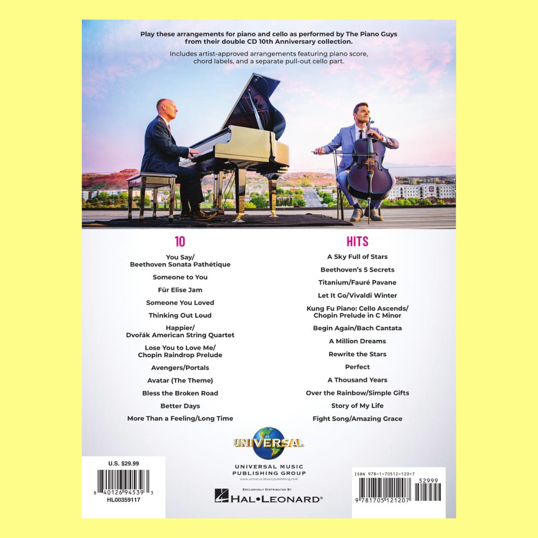 The Piano Guys - 10 Anniversary Edition Piano and Cello Book