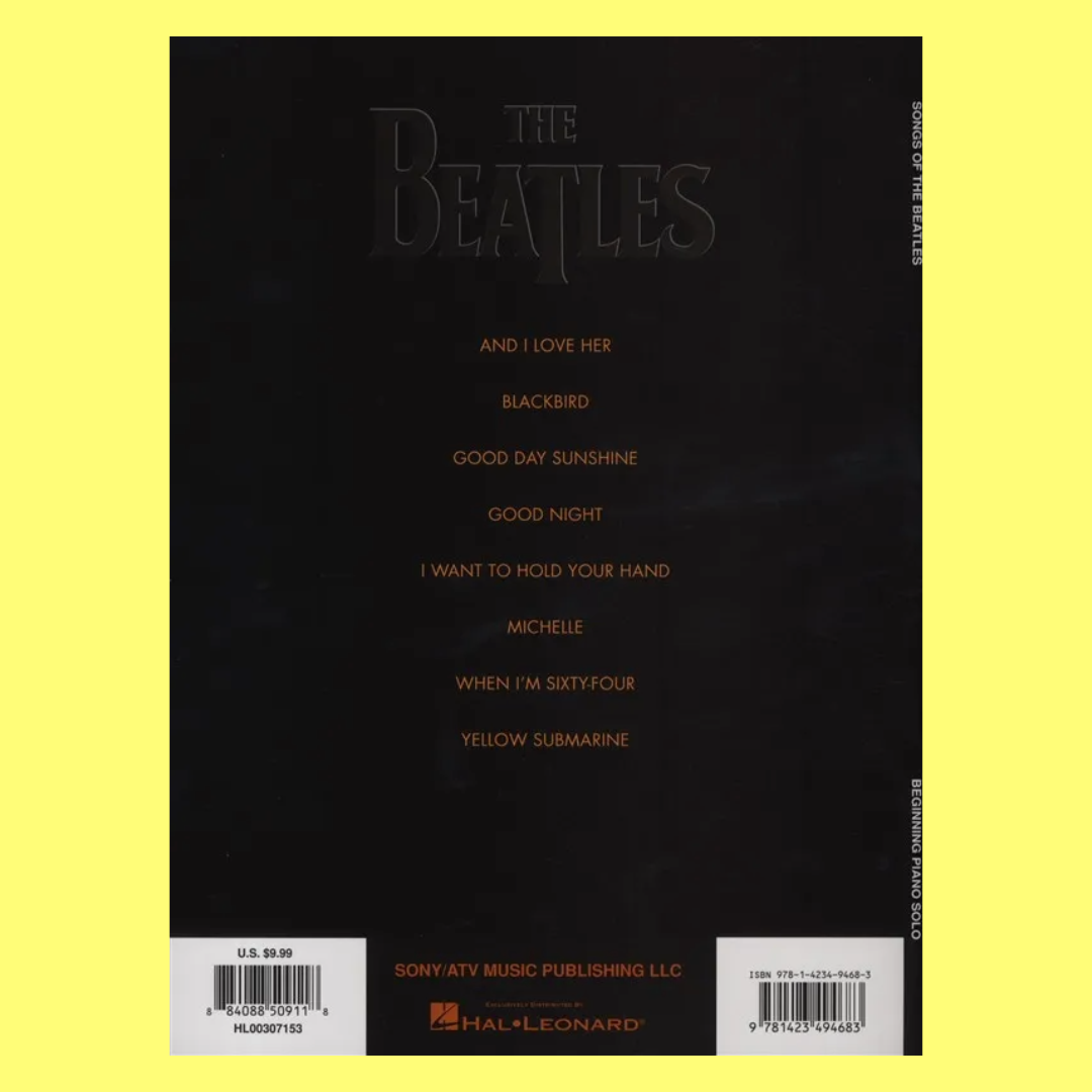 Songs Of The Beatles Beginning Piano Solo