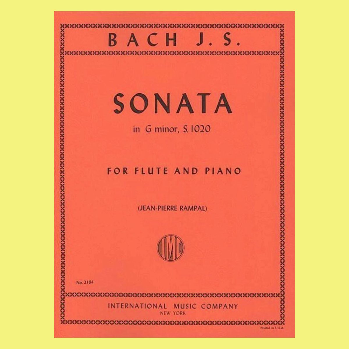 JS Bach - Sonata G Minor BWV 1020 Flute with Piano Accompaniment Sheet Music