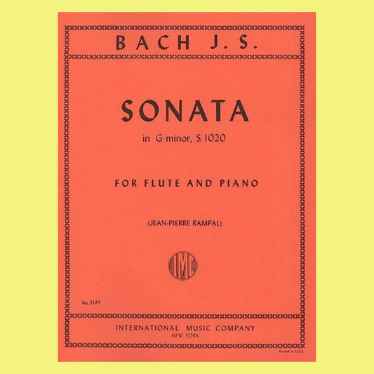 JS Bach - Sonata G Minor BWV 1020 Flute with Piano Accompaniment Sheet Music