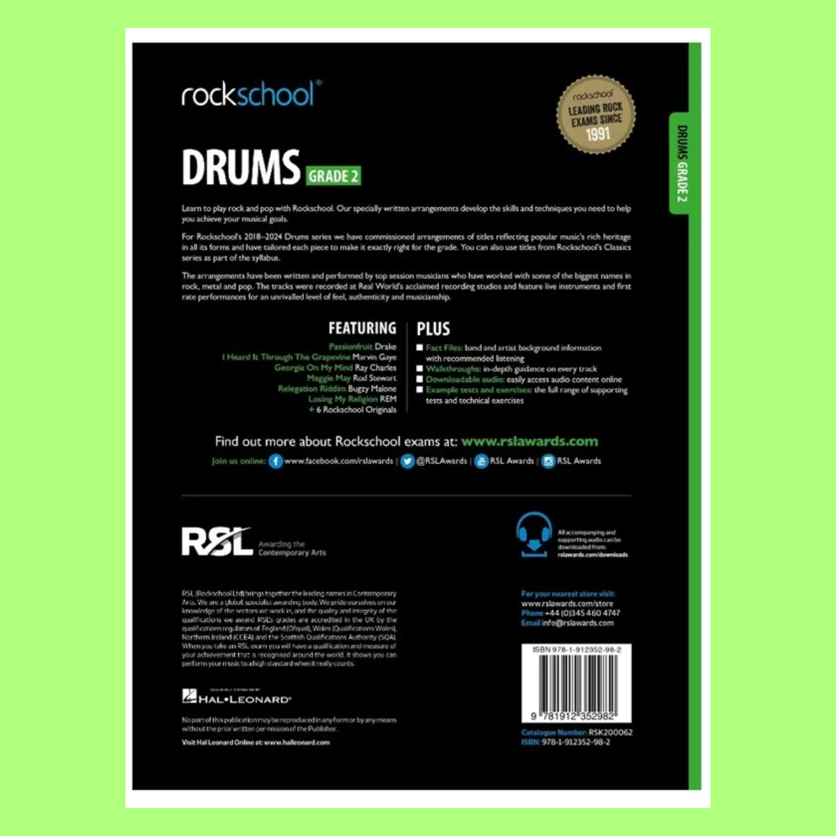 Rockschool Drums - Grade 2 Book/Ola (2018-2024)