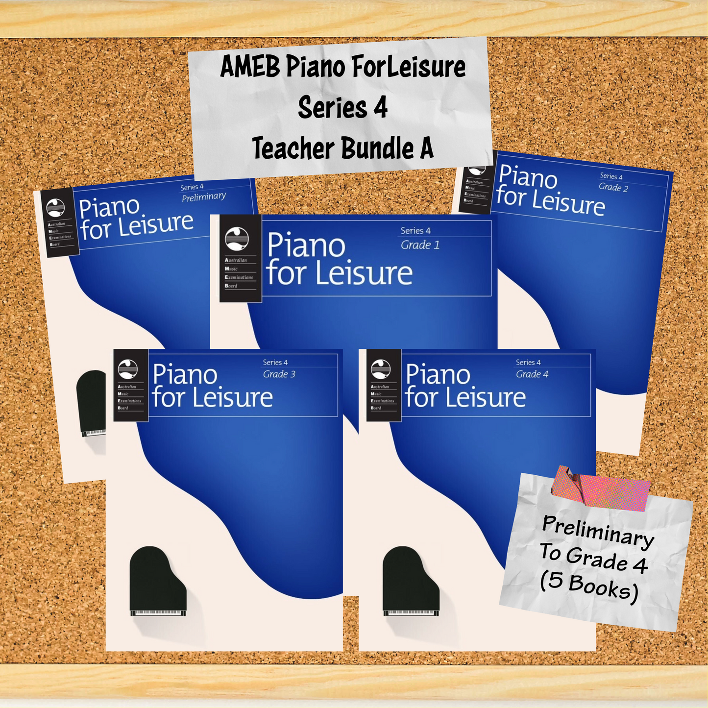 AMEB Piano For Leisure Series 4 - Teacher Pack A - (Preliminary - Grade 4) 5 Books