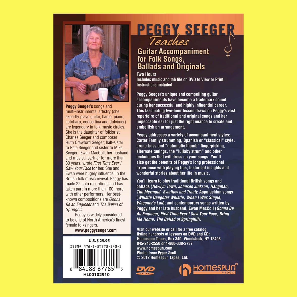 Peggy Seeger Teaches - Guitar Accompaniment for Folk Songs, Ballads & Originals Dvd