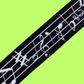 Music Notes on Staff Black and White Lanyard - Black (45cm)