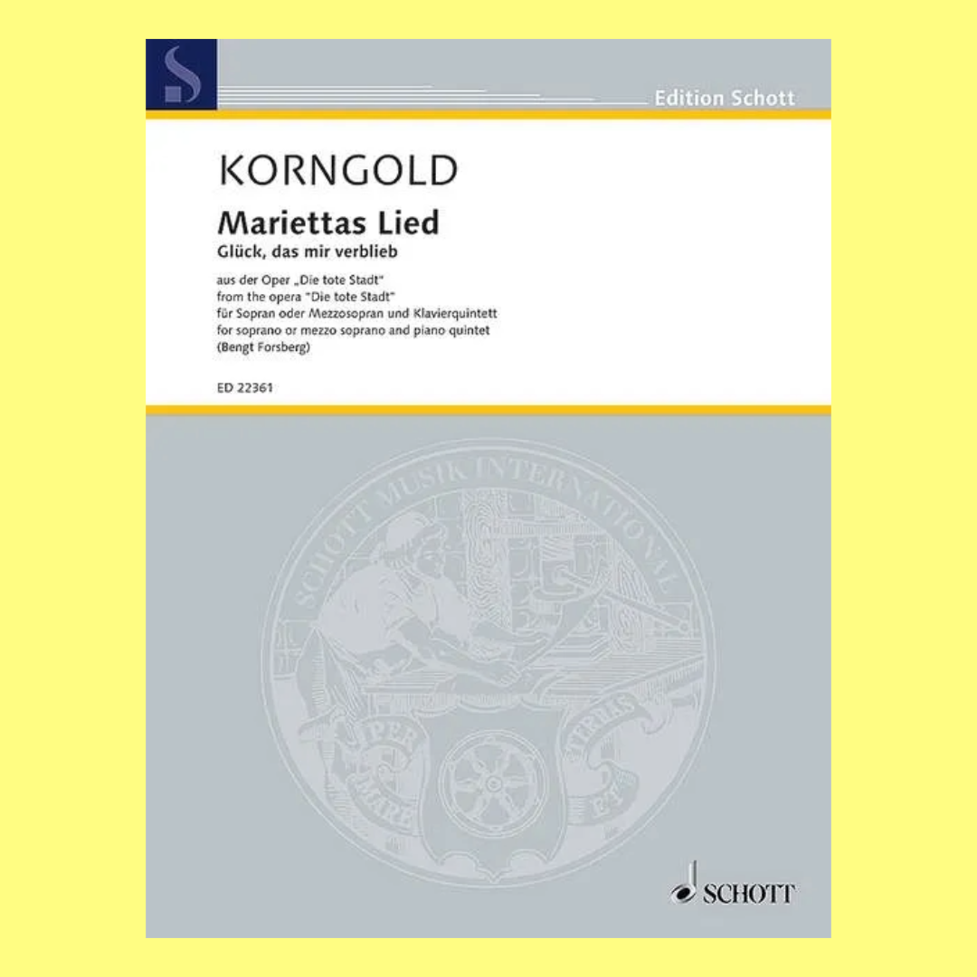 Erich Wolfgang Korngold Mariettas Lied op. 12 Vocal and Piano Quintet Score/Parts