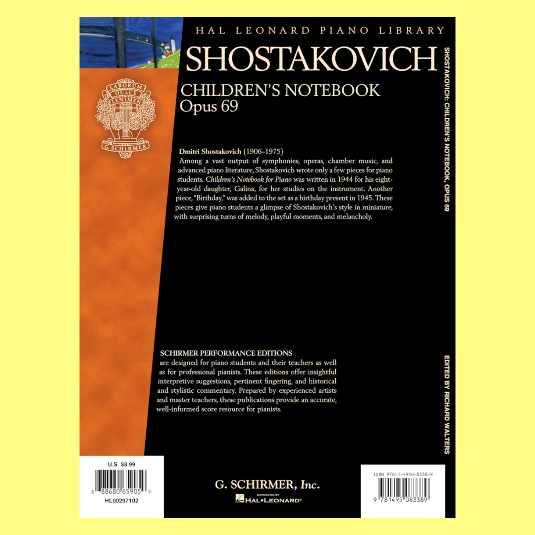 Shostakovich - Childrens Notebook Op 69 Spe